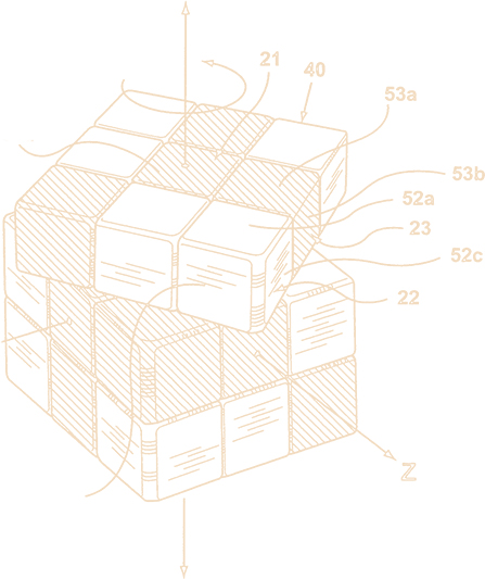 line drawing of rubiks cube